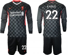 Wholesale Cheap Men 2021 Liverpool away long sleeves 22 soccer jerseys