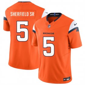 Men\'s Denver Broncos #5 Trent Sherfield Sr Orange 2025 F.U.S.E. Vapor Limited Football Stitched Jersey Cheap