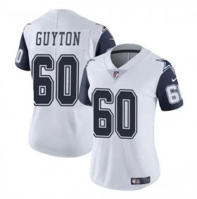 Cheap Women\'s Dallas Cowboys #60 Tyler Guyton White 2024 Draft Color Rush Limited Football Stitched Jersey(Run Small)