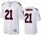 Men's Atlanta Falcons #21 Deion Sanders White Throwback Jersey Cheap