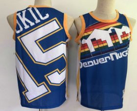 Wholesale Cheap Men\'s Denver Nuggets #15 Nikola Jokic Blue Big Face Mitchell Ness Hardwood Classics Soul Swingman Throwback Jersey