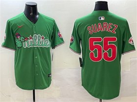 Men\'s Philadelphia Phillies #55 Ranger Suarez Green Phanatic Limited Stitched Jersey Cheap