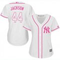 Wholesale Cheap Yankees #44 Reggie Jackson White/Pink Fashion Women's Stitched MLB Jersey