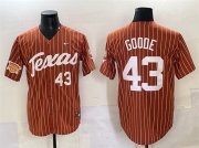 Cheap Men's Texas Longhorns #43 Leighann Goode Orange Pinstripe 2025 Softball National Champions & SEC Patch Stitched Jersey