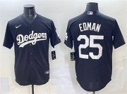 Men's Los Angeles Dodgers #25 Tommy Edman Black Stitched Baseball Jersey Cheap Wholesale
