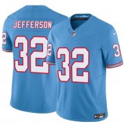 Men's Tennessee Titans #32 Jermar Jefferson Blue 2025 F.U.S.E. Throwback Vapor Limited Football Stitched Jersey Cheap Wholesale