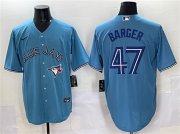 Men's Toronto Blue Jays #47 Addison Barger Blue Cool Base Stitched Baseball Jersey Cheap Wholesale