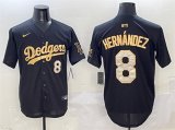 Cheap Men's Los Angeles Dodgers #8 Enrique Hernandez Black Gold Limited Stitched Baseball Jersey
