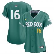 Women's Boston Red Sox #16 Jarren Duran Green 2025 City Connect Limited Stitched Baseball Jersey(Run Small) Cheap