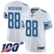 Wholesale Cheap Nike Lions #88 T.J. Hockenson White Men's Stitched NFL 100th Season Vapor Limited Jersey