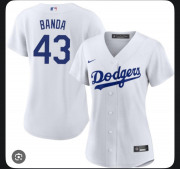 Cheap Womens's Los Angeles Dodgers #43 Anthony Banda White Cool Base Stitched Baseball Jersey