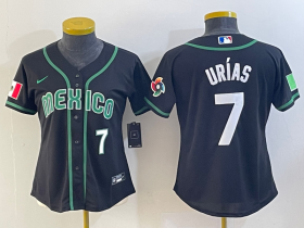 Cheap Women\'s Mexico Baseball #7 Julio Urias Number 2023 Black World Classic Stitched Jersey01