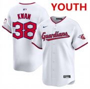 Youth Cleveland Guardians #38 Steven Kwan White Home Limited Stitched Baseball Jersey Cheap