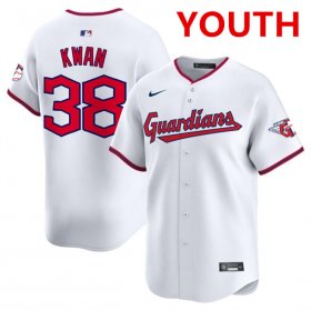 Youth Cleveland Guardians #38 Steven Kwan White Home Limited Stitched Baseball Jersey Cheap