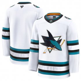 Men\'s San Jose Sharks Blank White 2024-25 Away Stitched Hockey Jersey