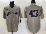 Cheap Men's New York Yankees #43 Jonathan Loaisiga Gray Cool Base Stitched Baseball Jersey
