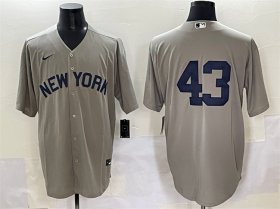 Cheap Men\'s New York Yankees #43 Jonathan Loaisiga Gray Cool Base Stitched Baseball Jersey