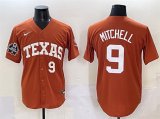 Cheap Men's Texas Longhorns #9 Joley Mitchell Orange 2025 World Series & SEC Patch Stitched Jersey