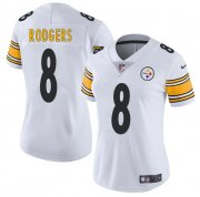 Women's Pittsburgh Steelers #8 Aaron Rodgers White 2025 Vapor Untouchable Limited Football Stitched Jersey(Run Small)