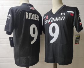 Wholesale Cheap Men\'s Cincinnati Bearcats #9 Desmond Ridder Alumni Black NCAA Jersey College Football