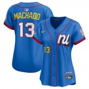 Cheap Women's National League #13 Manny Machado Blue 2025 All-Star Edition Limited Stitched Baseball Jersey(Run Small)
