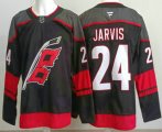 Cheap Men's Carolina Hurricanes #24 Seth Jarvis Black Authentic Jersey