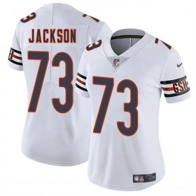 Women\'s Chicago Bears #73 Jonah Jackson White 2025 Vapor Stitched Jersey(Run Small) Cheap