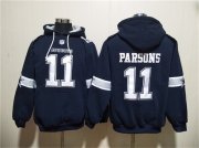 Men's Dallas Cowboys #11 Micah Parsons Navy Ageless Must-Have Lace-Up Pullover Hoodie Cheap