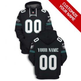Wholesale Cheap Men\'s Philadelphia Eagles Active Player Black Custom 2021 Pullover Hoodie