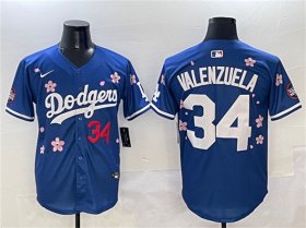Cheap Men\'s Los Angeles Dodgers #34 Fernando Valenzuela Royal 2025 Tokyo Series Limited Stitched Baseball Jersey