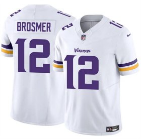 Men\'s Minnesota Vikings #12 Max Brosmer White 2025 F.U.S.E. Vapor Untouchable Limited Football Stitched Jersey Cheap Wholesale