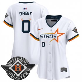 Women\'s Houston Astros #0 Orbit White 2025 City Connect Limited Stitched Baseball Jersey(Run Small) Cheap