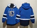 Cheap Men's Dallas Mavericks Blank Blue Navy Ageless Must-Have Lace-Up Pullover Hoodie