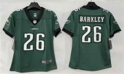 Women's Philadelphia Eagles #26 Saquon Barkley Green New Vapor Untouchable Limited Football Stitched Jersey(Run Small) Cheap Wholesale