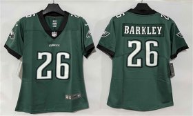 Women\'s Philadelphia Eagles #26 Saquon Barkley Green New Vapor Untouchable Limited Football Stitched Jersey(Run Small) Cheap Wholesale