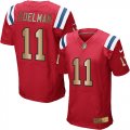 Wholesale Cheap Nike Patriots #11 Julian Edelman Red Alternate Men's Stitched NFL Elite Gold Jersey