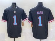 Cheap Men's Tennessee Titans #1 Cameron Ward Black 2025 Draft F.U.S.E. Vapor Limited Football Stitched Jersey