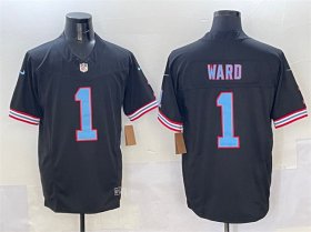 Cheap Men\'s Tennessee Titans #1 Cameron Ward Black 2025 Draft F.U.S.E. Vapor Limited Football Stitched Jersey