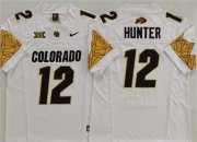 Cheap Men's Colorado Buffaloes #12 Travis Hunter White With XII Patch 2025 F.U.S.E. Stitched Football Jersey