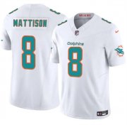 Men's Miami Dolphins #8 Alexander Mattison White 2025 F.U.S.E. Vapor Limited Football Stitched Jersey Cheap Wholesale