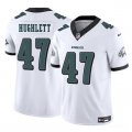 Cheap Men's Philadelphia Eagles #47 Charley Hughlett White 2025 New F.U.S.E. Vapor Untouchable Limited Football Stitched Jersey