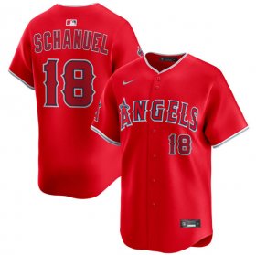 Men\'s Los Angeles Angels #18 Nolan Schanuel Red Alternate Limited Stitched Baseball Jersey