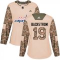 Wholesale Cheap Adidas Capitals #19 Nicklas Backstrom Camo Authentic 2017 Veterans Day Women's Stitched NHL Jersey