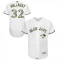 Wholesale Cheap Blue Jays #32 Roy Halladay White Flexbase Authentic Collection Memorial Day Stitched MLB Jersey
