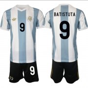 Men's Argentina #9 Gabriel Batistuta White Blue 2024-25 50th Anniversary Home Soccer Jersey Suit Cheap
