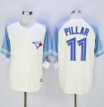 Wholesale Cheap Blue Jays #11 Kevin Pillar Cream/Blue Exclusive New Cool Base Stitched MLB Jersey