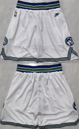 Cheap Men\'s Minnesota Timberwolves White 2025 Shorts (Run Small)