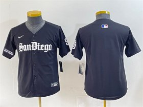 Cheap Youth San Diego Padres Blank Black Gothic Edition Vapor Limited Stitched Baseball Jersey