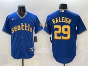 Cheap Men's Seattle Mariners #29 Cal Raleigh Royal City Connect Cool Base Stitched Baseball Jersey
