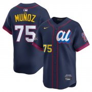 Cheap Men's American League #75 Andres Munoz Navy 2025 All-Star Edition Limited Stitched Baseball Jersey